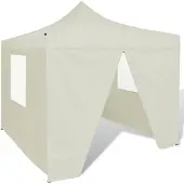 vidaXL Vouwtent met 4 zijwanden 3x3 m crème
