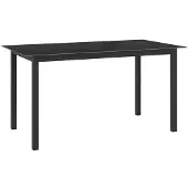 vidaXL Tuintafel 150x90x74 cm aluminium en glas zwart