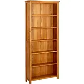 vidaXL Boekenkast met 6 schappen 80x22,5x180 cm massief eikenhout