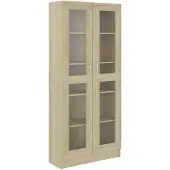 vidaXL Vitrinekast 82,5x30,5x185 cm bewerkt hout sonoma eikenkleurig