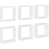vidaXL Wandschappen kubus 6 st 30x15x30 cm wit