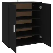 vidaXL Schoenenkast 60x35x70 cm bewerkt hout zwart