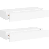 vidaXL Wandschappen 2 st met lade 60x23,5x10 cm MDF wit