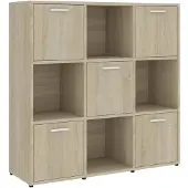 vidaXL Boekenkast 90x30x90 cm bewerkt hout sonoma eikenkleurig