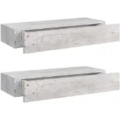 vidaXL Wandschappen 2 st met lade 60x23,5x10 cm MDF betongrijs