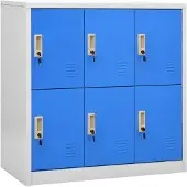 vidaXL Lockerkasten 2 st 90x45x92,5 cm staal lichtgrijs en blauw
