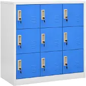 vidaXL Lockerkasten 5 st 90x45x92,5 cm staal lichtgrijs en blauw