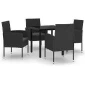 vidaXL 5-delige tuinset, zwart