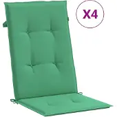 vidaXL Tuinstoelkussens 4 st hoge rug 120x50x3 cm stof groen