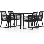 vidaXL 5-delige Tuinset zwart