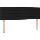 vidaXL Hoofdborden 144x5x78/88 cm stof zwart