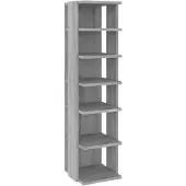 vidaXL Schoenenrek 27,5x27x102 cm bewerkt hout grijs sonoma