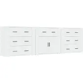 vidaXL Dressoirs 3 st bewerkt hout wit