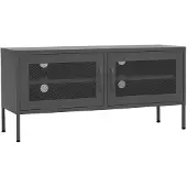 vidaXL Tv-meubel 105x35x50 cm staal antracietkleurig