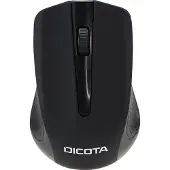 Dicota Draadloze Muis Zwart – 1000 DPI Optische Sensor – USB Plug & Play – Geschikt voor Links- en Rechtshandigen