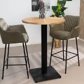 Livin24 Bartafel Sven eikenhout Ø80 x 108 cm