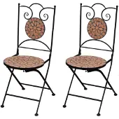 vidaXL mozaïekstoel bistro set terracotta