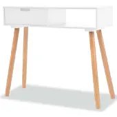 vidaXL Wandtafel 80x30x72 cm massief grenenhout wit
