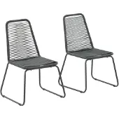 vidaXL Tuinstoelen 2 st poly rattan zwart