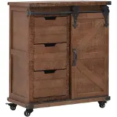 vidaXL Opbergkast 64x33,5x75 cm massief vurenhout bruin
