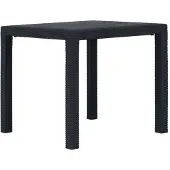 vidaXL Tuintafel 79x79x72 cm rattan-look kunststof antraciet