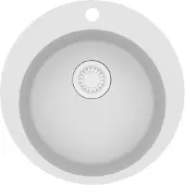 vidaXL Gootsteen enkele bak rond graniet wit
