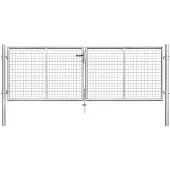 vidaXL Tuinpoort gegalvaniseerd staal 300x75 cm zilver