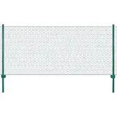 vidaXL Draadgaashek met palen 25x0,75 m staal groen