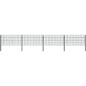 vidaXL Schuttingpaneel met palen ijzer 694,5x80 cm groen