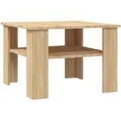 vidaXL Salontafel 60x60x42 cm bewerkt hout sonoma eikenkleurig