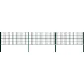 vidaXL Schuttingpaneel met palen ijzer 522x80 cm groen
