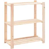 vidaXL Opbergrek 3-laags 80x38x90 cm massief grenenhout 150 kg