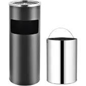 vidaXL Asbak/prullenbak 30 L staal grijs