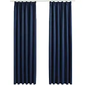 vidaXL Gordijnen verduisterend met haken 2 st 140x175 cm blauw