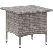 vidaXL Theetafel 50x50x47 cm poly rattan grijs