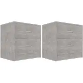 vidaXL Nachtkastjes 2 st 40x30x40 cm bewerkt hout betongrijs