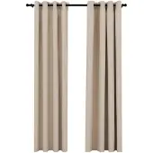 vidaXL Gordijnen linnen-look verduisterend ogen 2 st 140x225 cm beige