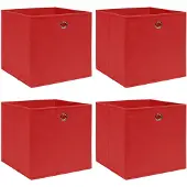vidaXL Opbergboxen 4 st 32x32x32 cm stof rood