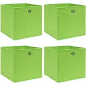vidaXL Opbergboxen 4 st 32x32x32 cm stof groen