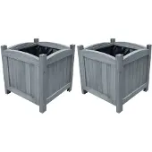 vidaXL Plantenbakken verhoogd 2 st 30x30x30 cm massief vurenhout