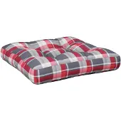 vidaXL Palletkussen 50x50x12 cm stof ruitpatroon rood