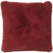 Dutch decor - ZAYA - Kussenhoes 45x45 cm - bontlook - effen kleur - Merlot - rood