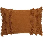 Dutch decor - FARA - Kussenhoes 40x60 cm - 100% katoen - met franjes - Tobacco Brown - bruin