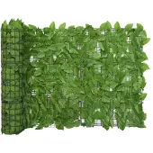 vidaXL Balkonscherm met groene bladeren 600x75 cm