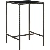 vidaXL Tuinbartafel 70x70x110 cm poly rattan en glas bruin