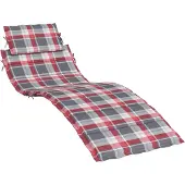 vidaXL Ligbedkussen 186x58x4 cm oxford stof ruitpatroon rood