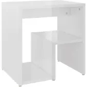 vidaXL Nachtkastje 40x30x40 cm bewerkt hout hoogglans wit