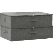 vidaXL Opbergboxen 2 st 70x40x18 cm stof antracietkleurig