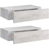 vidaXL Wandschappen 2 st met lade 40x23,5x10 cm MDF betongrijs