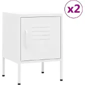 vidaXL Nachtkastjes 2 st 35x35x51 cm staal wit